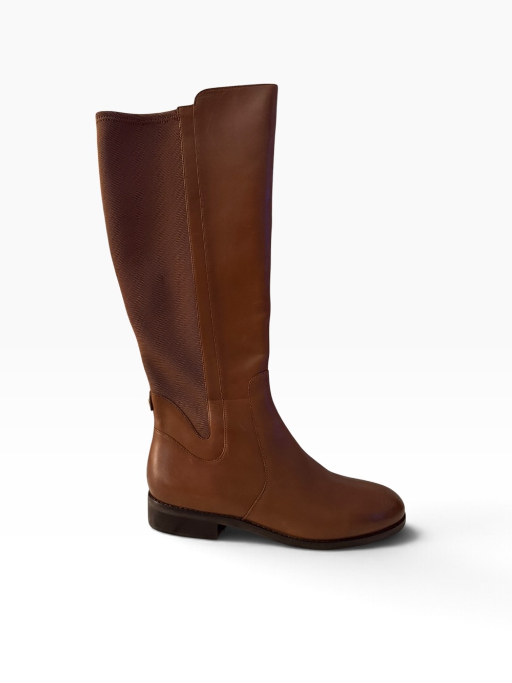 Cole Haan Noelle Chainstitch Leather/Stretch Knee-High Brown Boots – Sz 9B - Picture 3 of 6